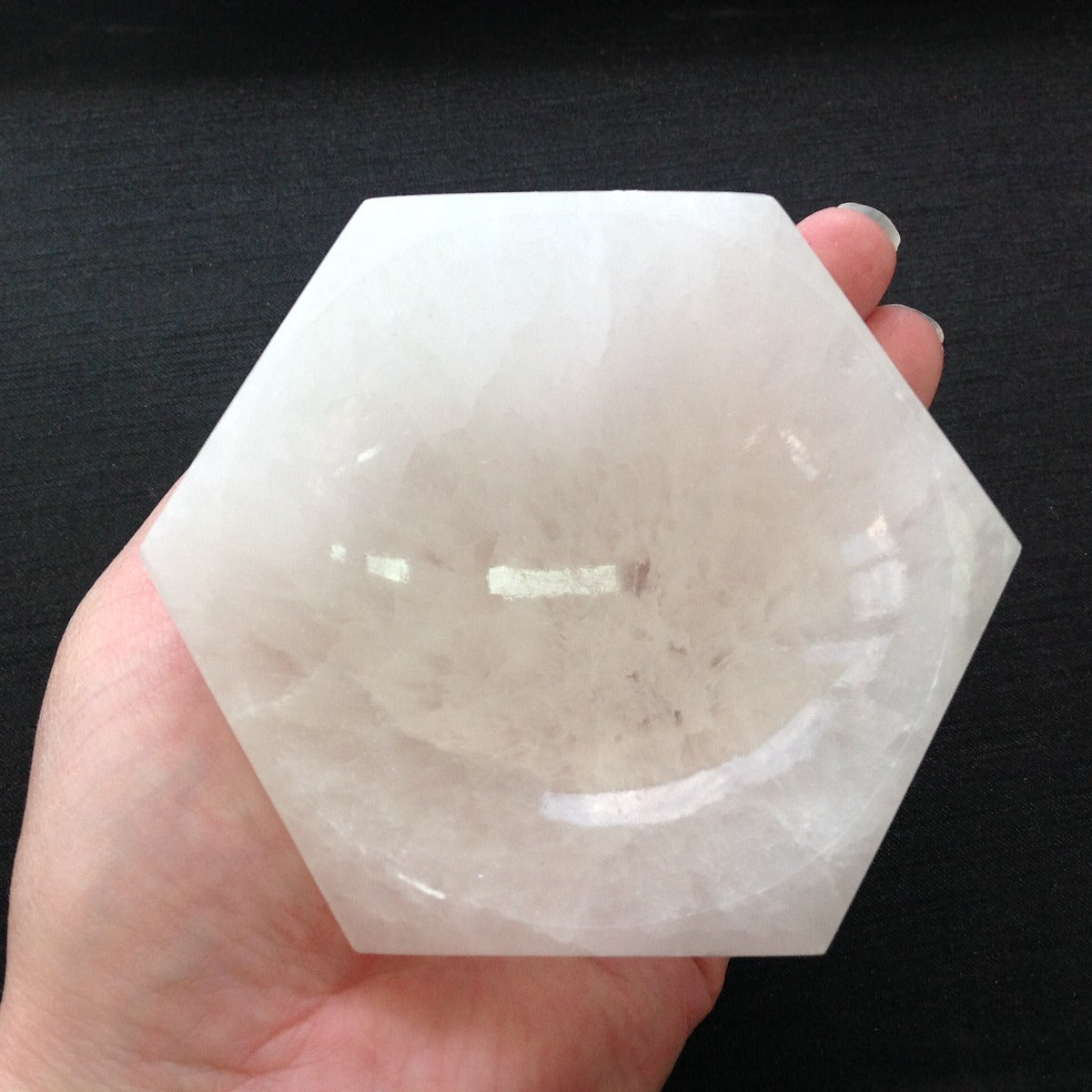 Selenite Bowl - Hexagon - 8-10cm Selenite Bowl - Hexagon - 8-10cm
